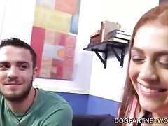 Alice Green Fucks 3 Black Cocks In Front Of Her BF